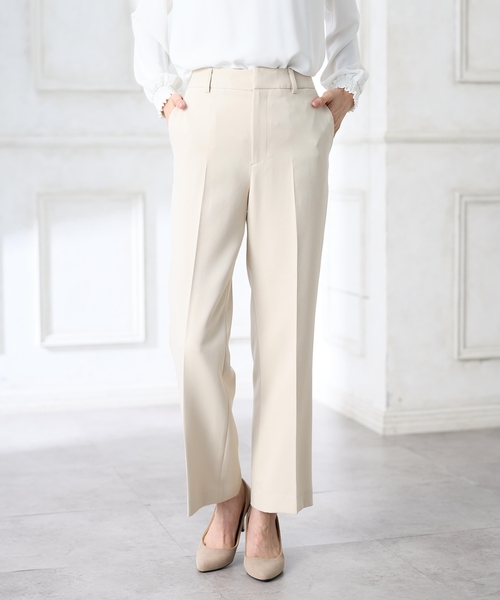 A/C DESIGN BY ALPHA CUBIC（エーシーデザインバイアルファキュービック）の「センタープレスストレッチパンツ【セットアップ対応・大きいサイズあり】（その他パンツ・レディース・ネイビー/ベージュ・64/67/70/76/73）」の9枚目の写真