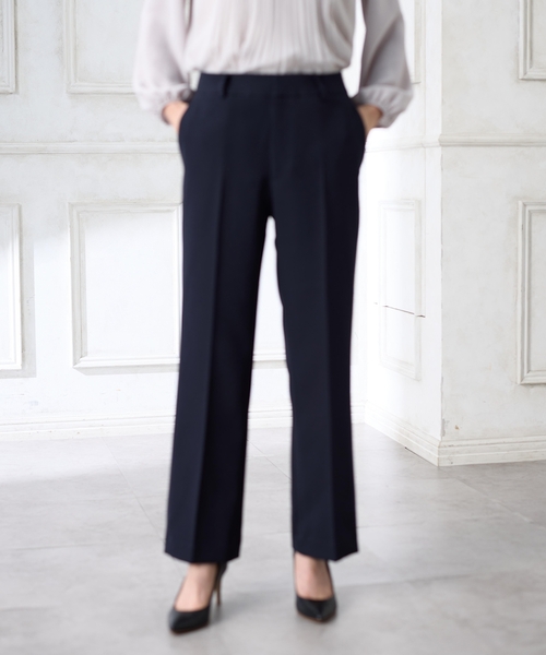 A/C DESIGN BY ALPHA CUBIC（エーシーデザインバイアルファキュービック）の「センタープレスストレッチパンツ【セットアップ対応・大きいサイズあり】（その他パンツ・レディース・ネイビー/ベージュ・64/67/70/76/73）」の13枚目の写真