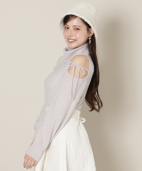 WILLSELECTION（ウィルセレクション）の「【New Year's Item】オープンショルダーラメフェザーニット（ニット/セーター・レディース・サックスブルー/オフホワイト/ブラック/ラベンダー・FREE）」の22枚目の写真