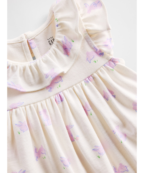 GAP（ギャップ）の「オーガニックコットン ラッフルフリル 襟付きワンピース (ベビー)（ワンピース・キッズ・ホワイト・70cm/80ｃｍ/90cm/60cm）」の3枚目の写真