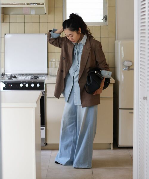 le.coeur blanc（ルクールブラン）の「HealthyDENIMヘルシーデニムAlmondShirt（シャツ/ブラウス・レディース・サックスブルー/イエロー・38）」の16枚目の写真