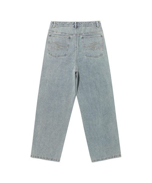 NICE GHOST CLUB（ナイスゴーストクラブ）の「PANEL STITCH JEANS_BLUE(NG2EFUD113A)（デニムパンツ・レディース・ブルー・S/M/L）」の2枚目の写真