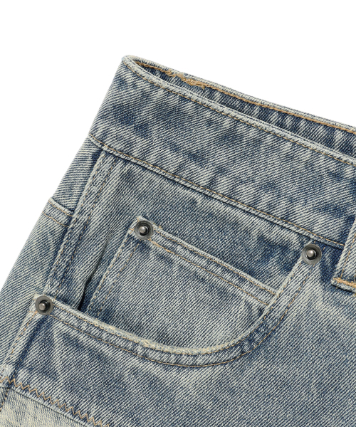 NICE GHOST CLUB（ナイスゴーストクラブ）の「PANEL STITCH JEANS_BLUE(NG2EFUD113A)（デニムパンツ・レディース・ブルー・S/M/L）」の4枚目の写真