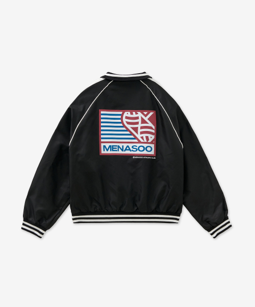 MENASOO（ミナス）の「Menasoo Hearttrack Nylon Baseball Jumper_Black（ナイロンジャケット・レディース・ブラック・F）」の4枚目の写真