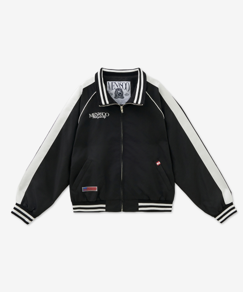 MENASOO（ミナス）の「Menasoo Hearttrack Nylon Baseball Jumper_Black（ナイロンジャケット・レディース・ブラック・F）」の8枚目の写真
