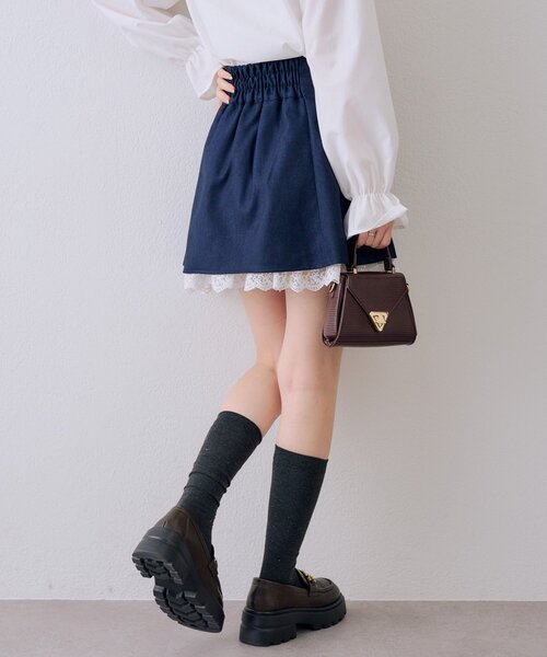 continuer de NICE CLAUP（コンティニューデナイスクラップ）の「【2026SS】【セットアップ対応】裾レースミニスカート（スカート・レディース・ベージュ/ネイビー/チャコールグレー・FREE）」の16枚目の写真