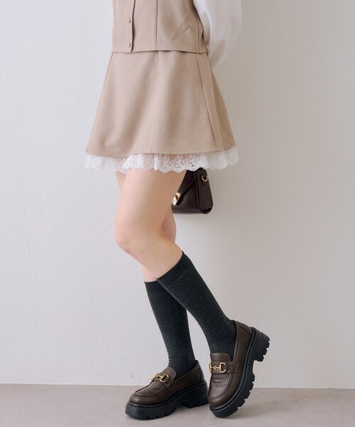 continuer de NICE CLAUP（コンティニューデナイスクラップ）の「【2026SS】【セットアップ対応】裾レースミニスカート（スカート・レディース・ベージュ/ネイビー/チャコールグレー・FREE）」の19枚目の写真