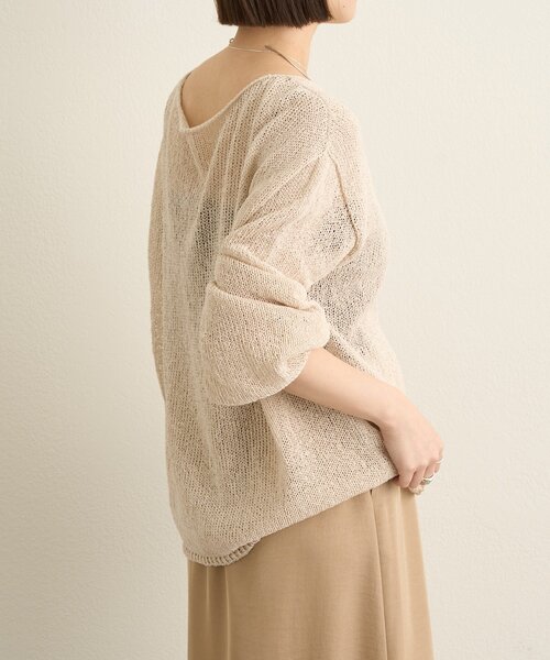 Omekashi（オメカシ）の「和紙混袖ボリュームニット（ニット/セーター・レディース・アイボリー/ブラック・FREE）」の8枚目の写真