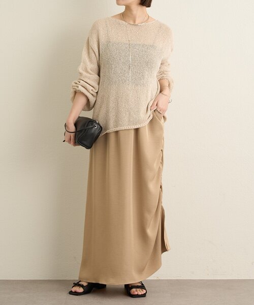 Omekashi（オメカシ）の「和紙混袖ボリュームニット（ニット/セーター・レディース・アイボリー/ブラック・FREE）」の10枚目の写真