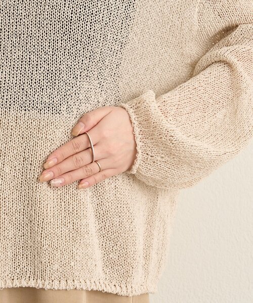 Omekashi（オメカシ）の「和紙混袖ボリュームニット（ニット/セーター・レディース・アイボリー/ブラック・FREE）」の19枚目の写真