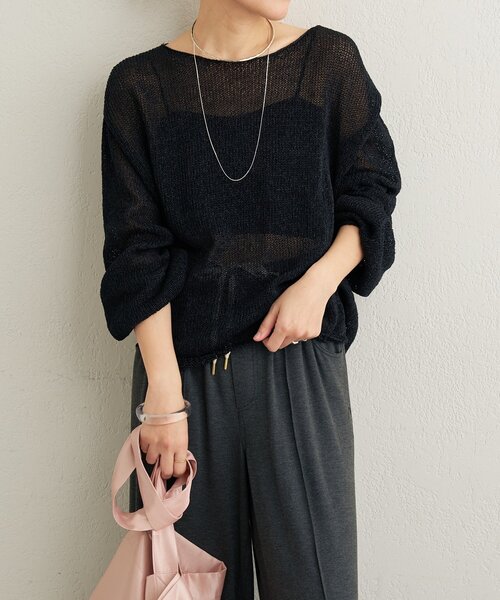 Omekashi（オメカシ）の「和紙混袖ボリュームニット（ニット/セーター・レディース・アイボリー/ブラック・FREE）」の21枚目の写真