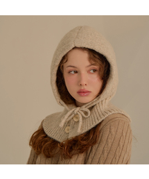 NUART STUDIO（ヌアートスタジオ）の「ボタンウールニットバラクラバ 6色（ニットキャップ/ビーニー）」