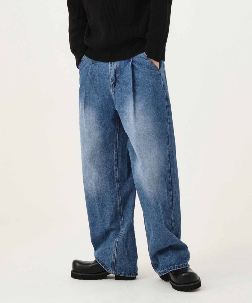 ACSHI(アクシ)の「ワンタックウォッシュドバルーンフィットワイドデニムパンツユニセックス(ブルー)(デニムパンツ・レディース・その他・XL/L/M/S/XXL/XS)」の11枚目の写真