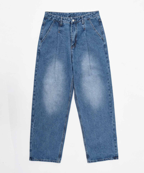 ACSHI(アクシ)の「ワンタックウォッシュドバルーンフィットワイドデニムパンツユニセックス(ブルー)(デニムパンツ・レディース・その他・XL/L/M/S/XXL/XS)」の13枚目の写真