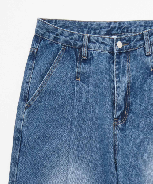 ACSHI(アクシ)の「ワンタックウォッシュドバルーンフィットワイドデニムパンツユニセックス(ブルー)(デニムパンツ・レディース・その他・XL/L/M/S/XXL/XS)」の15枚目の写真