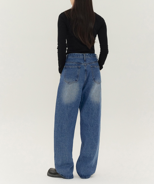 ACSHI(アクシ)の「ワンタックウォッシュドバルーンフィットワイドデニムパンツユニセックス(ブルー)(デニムパンツ・レディース・その他・XL/L/M/S/XXL/XS)」の19枚目の写真