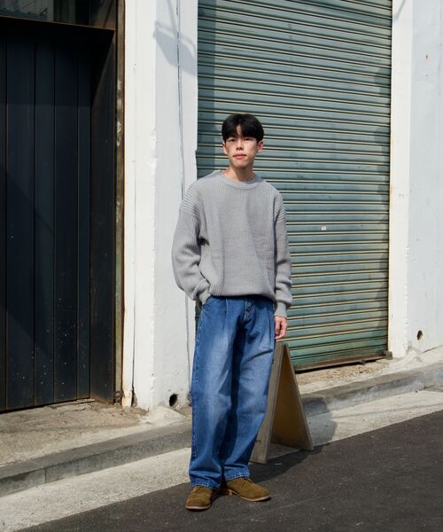 ACSHI(アクシ)の「ワンタックウォッシュドバルーンフィットワイドデニムパンツユニセックス(ブルー)(デニムパンツ・レディース・その他・XL/L/M/S/XXL/XS)」の7枚目の写真