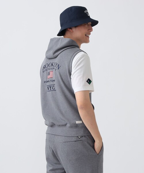 BEAMS GOLF(ビームスゴルフ)の「PURPLE LABEL / BROOKLYN ストレッチ フーディー ベスト(UVカット・吸水速乾)(ベスト・メンズ・ホワイト/グレー/ネイビー・XL/L/S/M)」の6枚目の写真