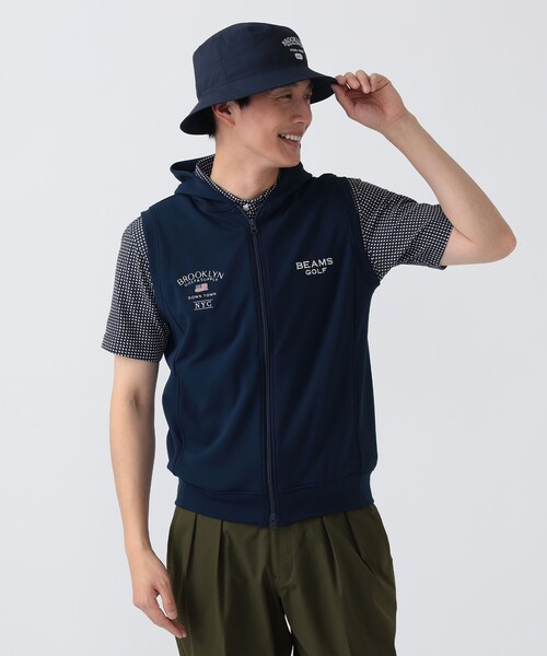 BEAMS GOLF(ビームスゴルフ)の「PURPLE LABEL / BROOKLYN ストレッチ フーディー ベスト(UVカット・吸水速乾)(ベスト・メンズ・ホワイト/グレー/ネイビー・XL/L/S/M)」の8枚目の写真