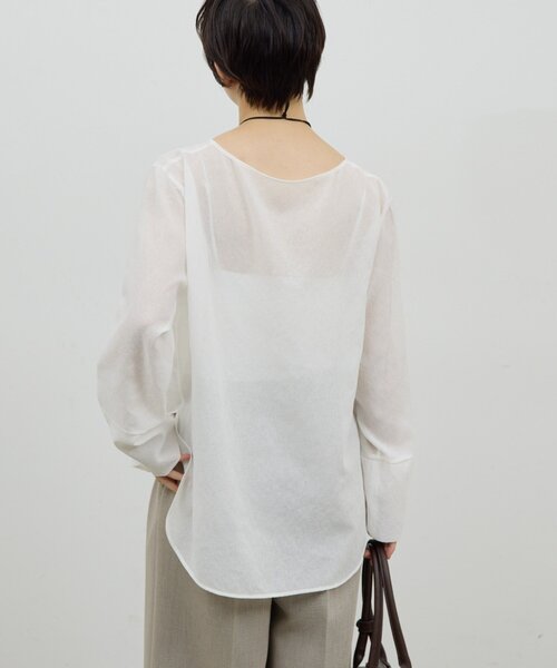 GALLARDAGALANTE（ガリャルダガランテ）の「【手洗い可】ラウンドTガーゼブラウス（シャツ/ブラウス・レディース・ブラック/オフホワイト/イエロー・FREE）」の20枚目の写真