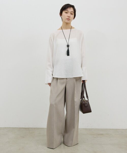 GALLARDAGALANTE（ガリャルダガランテ）の「【手洗い可】ラウンドTガーゼブラウス（シャツ/ブラウス・レディース・ブラック/オフホワイト/イエロー・FREE）」の19枚目の写真