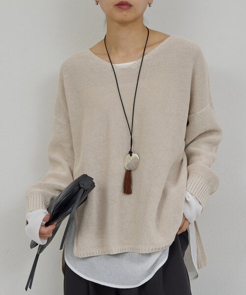 GALLARDAGALANTE(ガリャルダガランテ)の「【手洗い可】ラウンドTガーゼブラウス(シャツ/ブラウス・レディース・ブラック/オフホワイト/イエロー・FREE)」の5枚目の写真