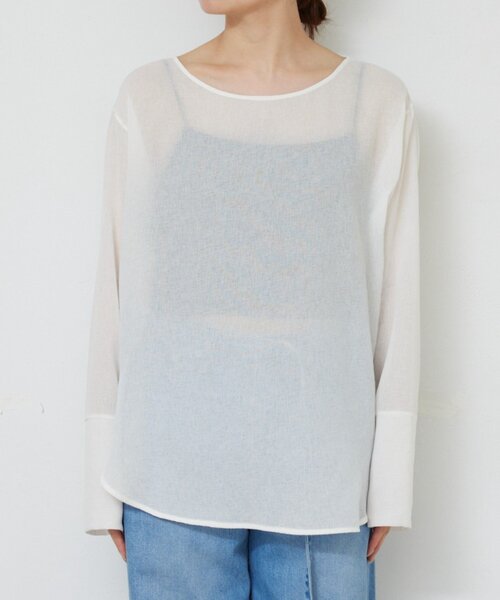 GALLARDAGALANTE(ガリャルダガランテ)の「【手洗い可】ラウンドTガーゼブラウス(シャツ/ブラウス・レディース・ブラック/オフホワイト/イエロー・FREE)」の7枚目の写真