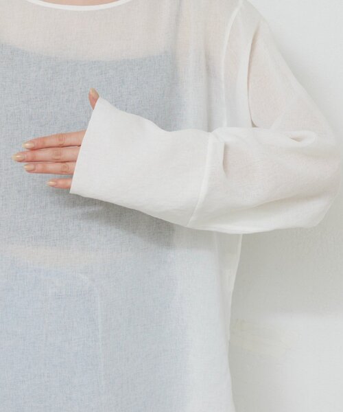 GALLARDAGALANTE(ガリャルダガランテ)の「【手洗い可】ラウンドTガーゼブラウス(シャツ/ブラウス・レディース・ブラック/オフホワイト/イエロー・FREE)」の11枚目の写真