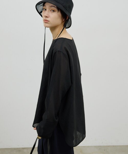 GALLARDAGALANTE(ガリャルダガランテ)の「【手洗い可】ラウンドTガーゼブラウス(シャツ/ブラウス・レディース・ブラック/オフホワイト/イエロー・FREE)」の15枚目の写真