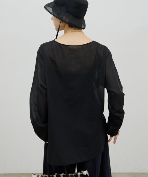 GALLARDAGALANTE(ガリャルダガランテ)の「【手洗い可】ラウンドTガーゼブラウス(シャツ/ブラウス・レディース・ブラック/オフホワイト/イエロー・FREE)」の16枚目の写真