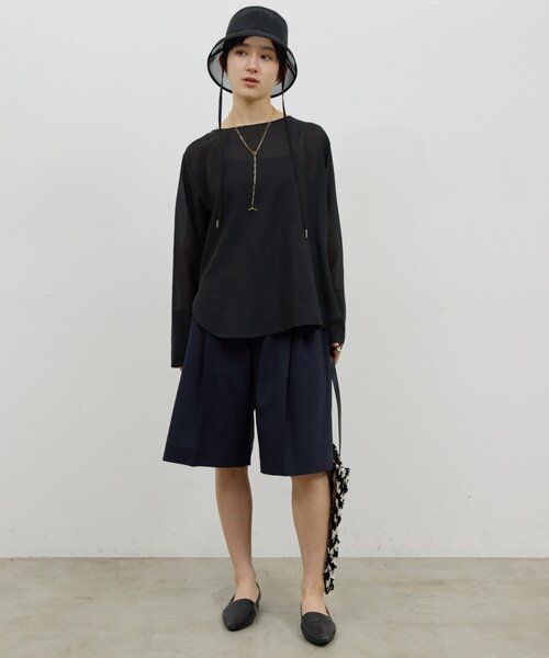 GALLARDAGALANTE(ガリャルダガランテ)の「【手洗い可】ラウンドTガーゼブラウス(シャツ/ブラウス・レディース・ブラック/オフホワイト/イエロー・FREE)」の17枚目の写真