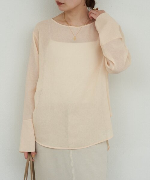 GALLARDAGALANTE(ガリャルダガランテ)の「【手洗い可】ラウンドTガーゼブラウス(シャツ/ブラウス・レディース・ブラック/オフホワイト/イエロー・FREE)」の20枚目の写真