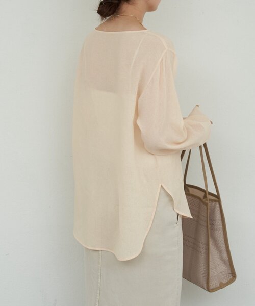 GALLARDAGALANTE(ガリャルダガランテ)の「【手洗い可】ラウンドTガーゼブラウス(シャツ/ブラウス・レディース・ブラック/オフホワイト/イエロー・FREE)」の22枚目の写真