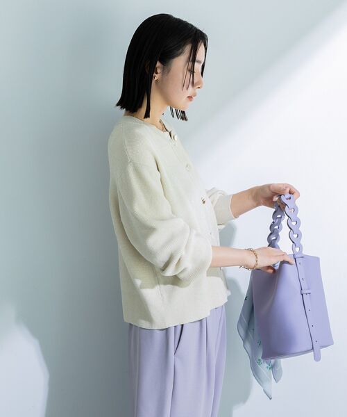Green　Parks（グリーンパークス）の「アンチピリング金ボタンニットカーディガン（カーディガン/ボレロ・レディース・アイボリー/ネイビー・FREE）」の15枚目の写真