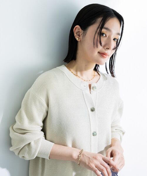 Green　Parks（グリーンパークス）の「アンチピリング金ボタンニットカーディガン（カーディガン/ボレロ・レディース・アイボリー/ネイビー・FREE）」の17枚目の写真