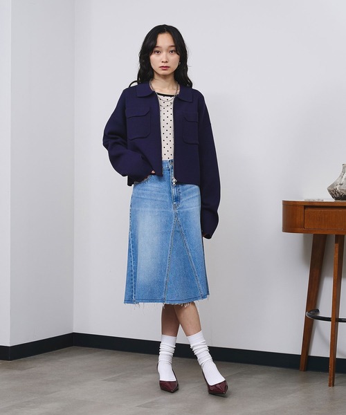 ROSE BUD(ローズバッド)の「PANEL DENIM MINI SKIRT(デニムスカート・レディース・ライトインディゴブルー・S)」の8枚目の写真