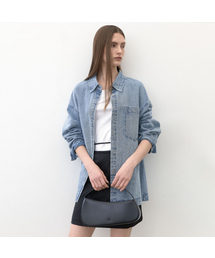 CURVE UNBALANCED DENIM SHIRT(BL-4303)