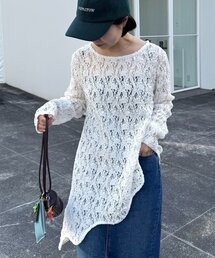 WILLOW | 【willow】アシメレースチュニック(Tシャツ/カットソー)