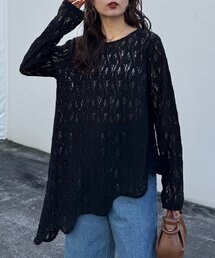 WILLOW（ウィロー）の「【willow】アシメレースチュニック（Tシャツ/カットソー）」