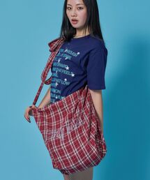 SEQUENZ（シークエンズ）の「【sqnz（エスキュンズ）】sqnz favorite kira-kira totebag / ユニセックス 雑貨 バック ラインストーン チェック 大容量 2way（トートバッグ）」