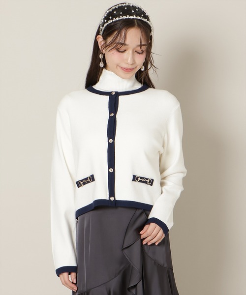 WILLSELECTION（ウィルセレクション）の「バイカラーアンサンブル【ハイネックトップス×カーディガンセット】（カーディガン/ボレロ・レディース・オフホワイト/ベージュ/ピンク/ミント/ブラック・FREE）」の2枚目の写真