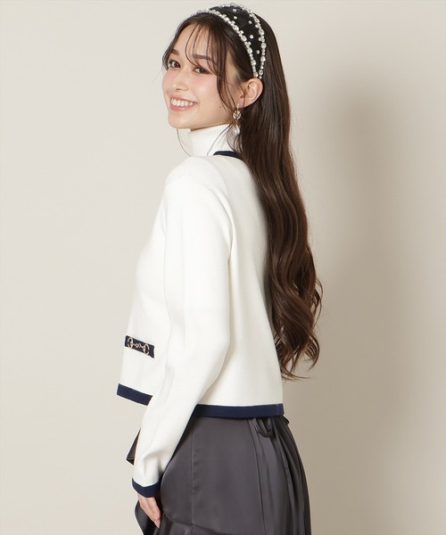 WILLSELECTION（ウィルセレクション）の「バイカラーアンサンブル【ハイネックトップス×カーディガンセット】（カーディガン/ボレロ・レディース・オフホワイト/ベージュ/ピンク/ミント/ブラック・FREE）」の7枚目の写真