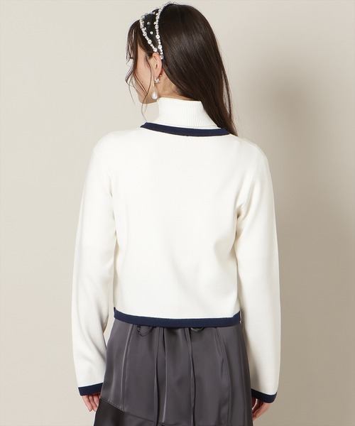 WILLSELECTION（ウィルセレクション）の「バイカラーアンサンブル【ハイネックトップス×カーディガンセット】（カーディガン/ボレロ・レディース・オフホワイト/ベージュ/ピンク/ミント/ブラック・FREE）」の8枚目の写真