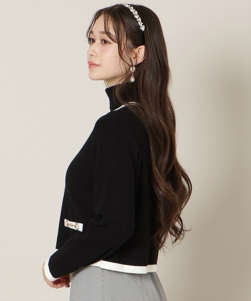 WILLSELECTION（ウィルセレクション）の「バイカラーアンサンブル【ハイネックトップス×カーディガンセット】（カーディガン/ボレロ・レディース・オフホワイト/ベージュ/ピンク/ミント/ブラック・FREE）」の14枚目の写真