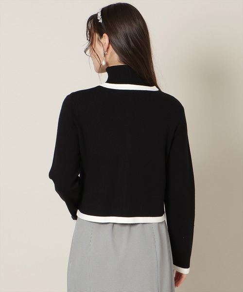 WILLSELECTION（ウィルセレクション）の「バイカラーアンサンブル【ハイネックトップス×カーディガンセット】（カーディガン/ボレロ・レディース・オフホワイト/ベージュ/ピンク/ミント/ブラック・FREE）」の15枚目の写真