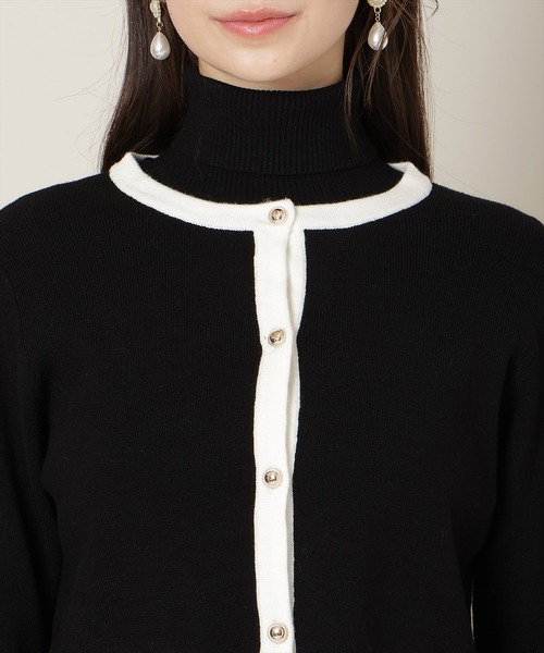 WILLSELECTION（ウィルセレクション）の「バイカラーアンサンブル【ハイネックトップス×カーディガンセット】（カーディガン/ボレロ・レディース・オフホワイト/ベージュ/ピンク/ミント/ブラック・FREE）」の17枚目の写真