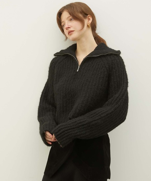 LA PEAU DE GEM（ラポドゥジェム）の「【LA PEAU DE GEM】high neck short knit/ハイネックショートニット（ニット/セーター・レディース・ブラック/ブラウン・FREE）」の5枚目の写真