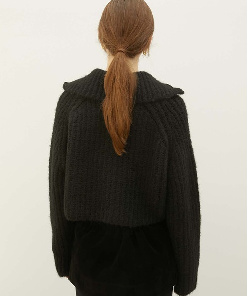 LA PEAU DE GEM（ラポドゥジェム）の「【LA PEAU DE GEM】high neck short knit/ハイネックショートニット（ニット/セーター・レディース・ブラック/ブラウン・FREE）」の6枚目の写真