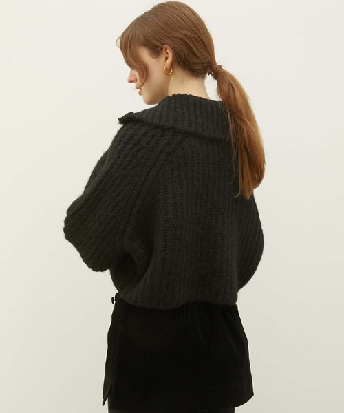 LA PEAU DE GEM（ラポドゥジェム）の「【LA PEAU DE GEM】high neck short knit/ハイネックショートニット（ニット/セーター・レディース・ブラック/ブラウン・FREE）」の4枚目の写真