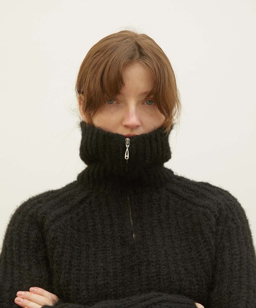 LA PEAU DE GEM（ラポドゥジェム）の「【LA PEAU DE GEM】high neck short knit/ハイネックショートニット（ニット/セーター・レディース・ブラック/ブラウン・FREE）」の12枚目の写真